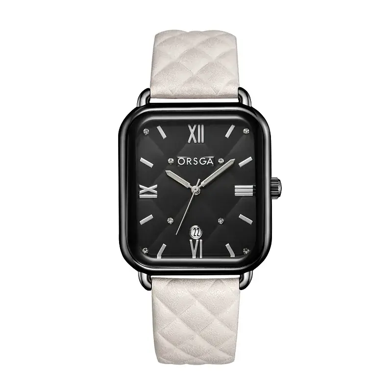 ORSGA Women's Quartz Watch White Leather Band Rose Gold - Image 15