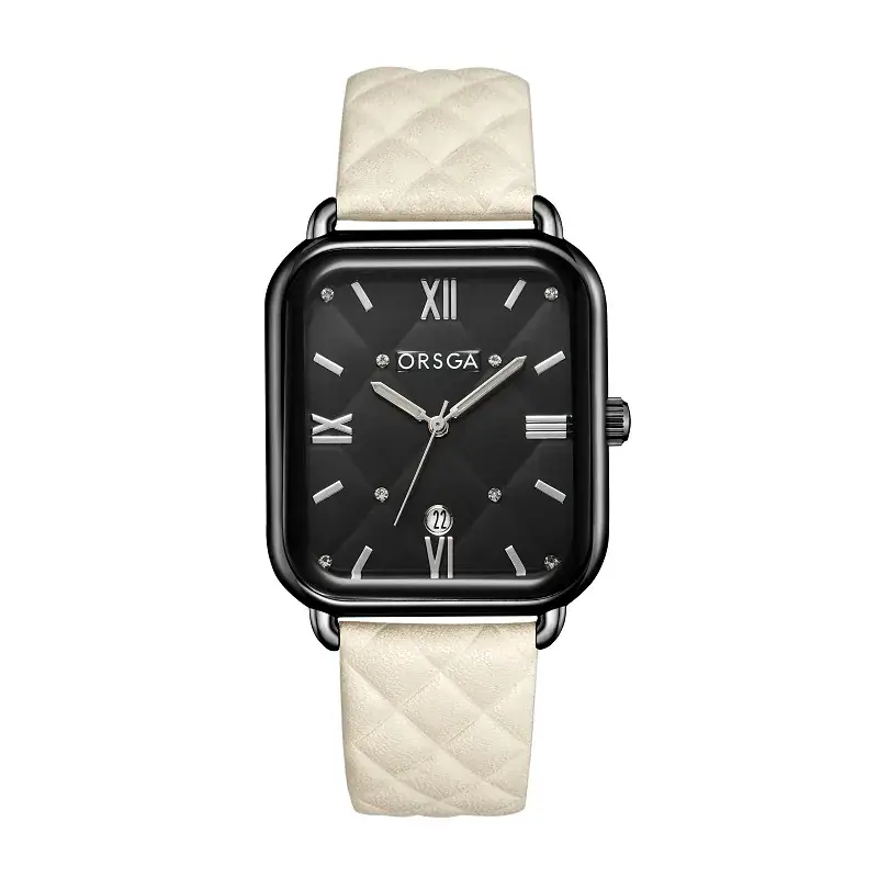 ORSGA Women's Quartz Watch White Leather Band Rose Gold - Image 18
