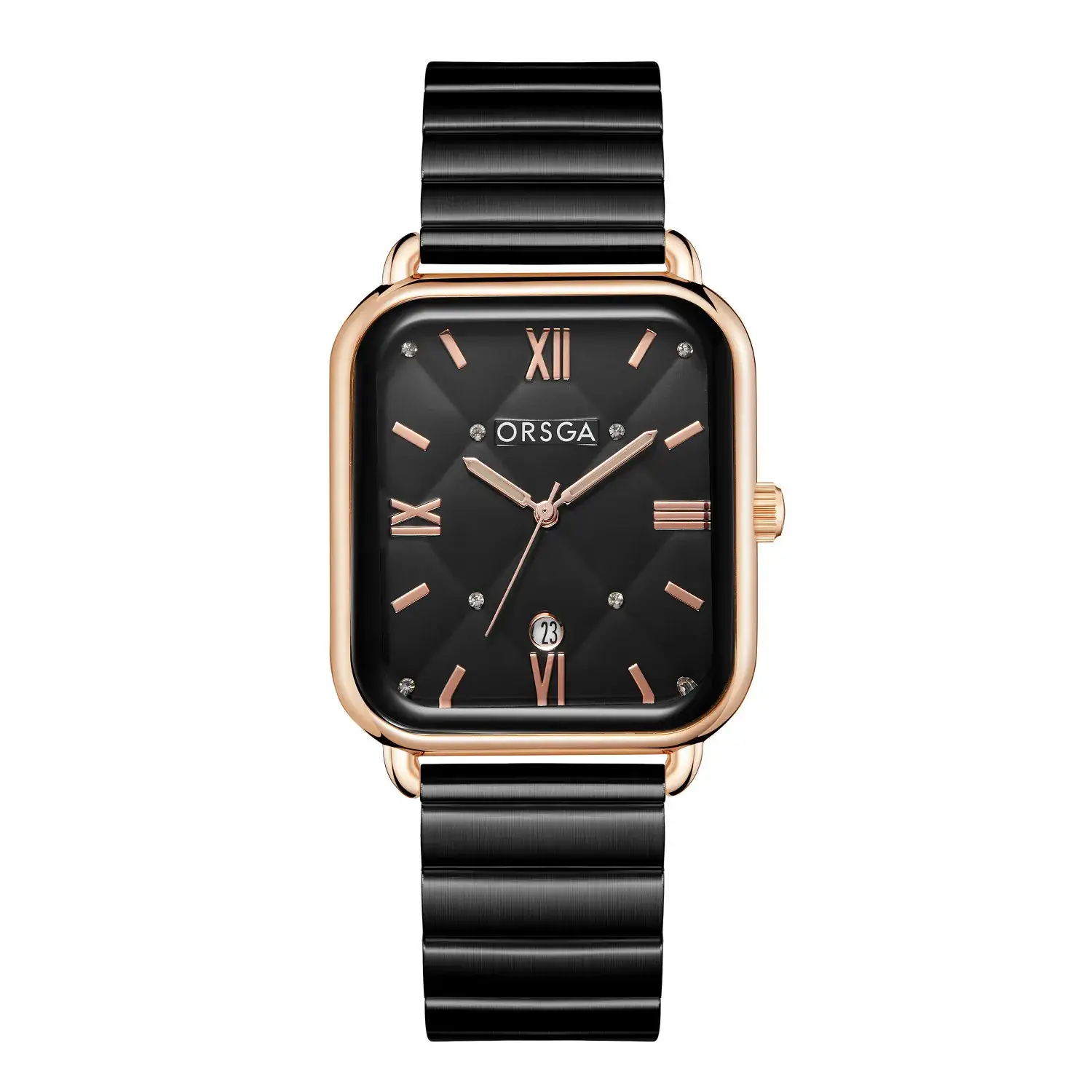 ORSGA Women's Quartz Watch White Leather Band Rose Gold - Image 2