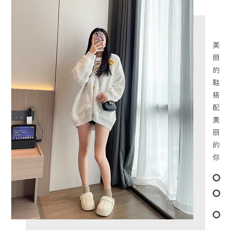 Waterproof Cotton Slippers for Women, Autumn and Winter 2023, Non-Slip, Warm, Plush, Closed-Back, Home Couple Slippers for Men, Thickened and Warm — feature 1
