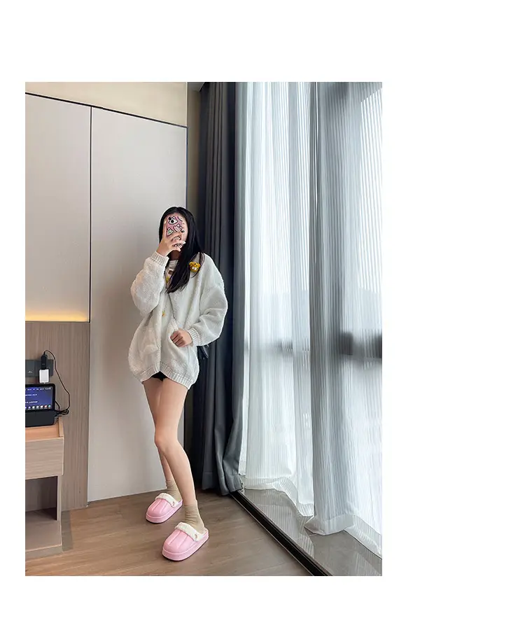 Waterproof Cotton Slippers for Women, Autumn and Winter 2023, Non-Slip, Warm, Plush, Closed-Back, Home Couple Slippers for Men, Thickened and Warm — feature 22