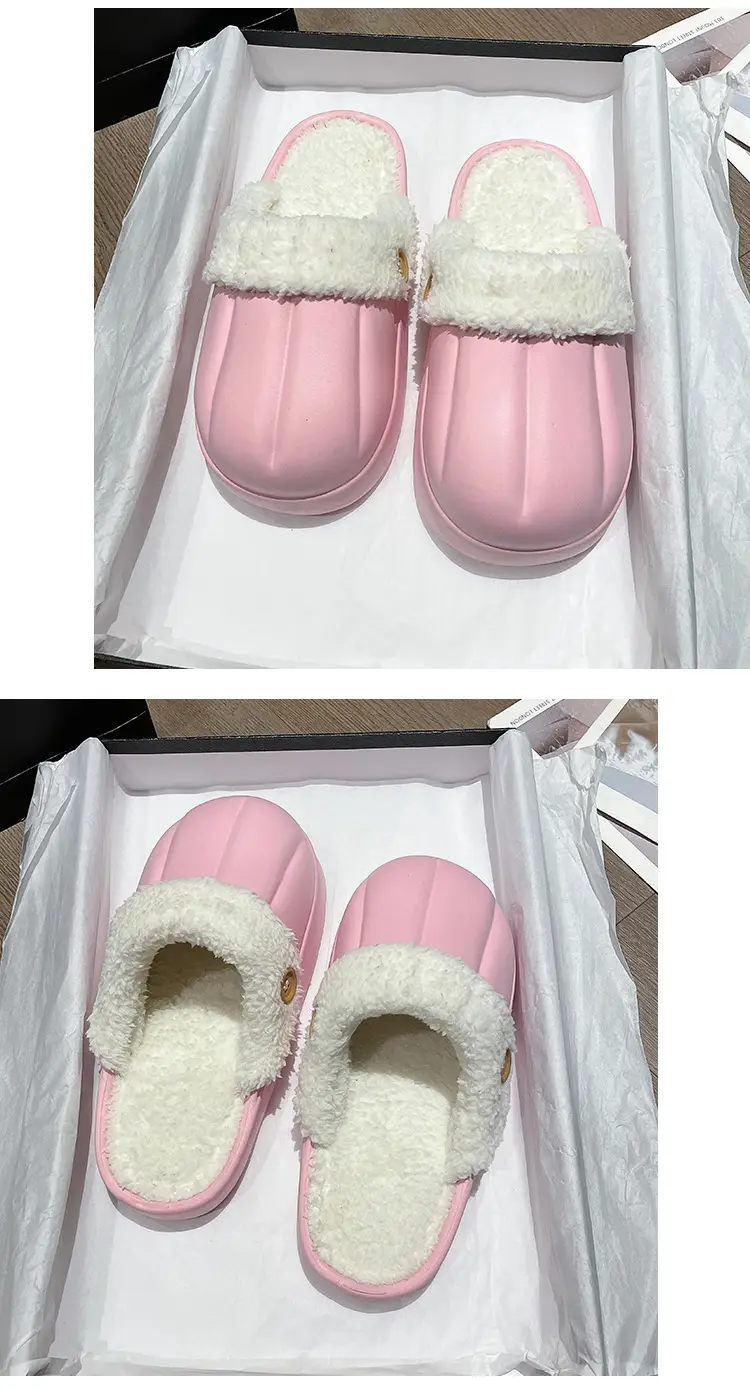 Waterproof Cotton Slippers for Women, Autumn and Winter 2023, Non-Slip, Warm, Plush, Closed-Back, Home Couple Slippers for Men, Thickened and Warm — feature 30