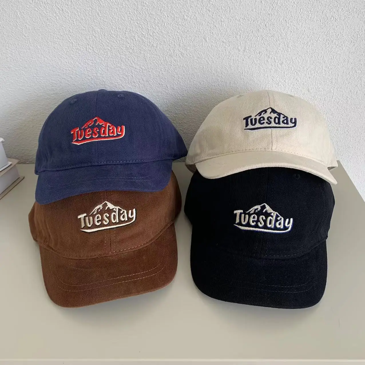 Men Navy Blue Embroidered Cap with "Tuesday" Design - Image 6