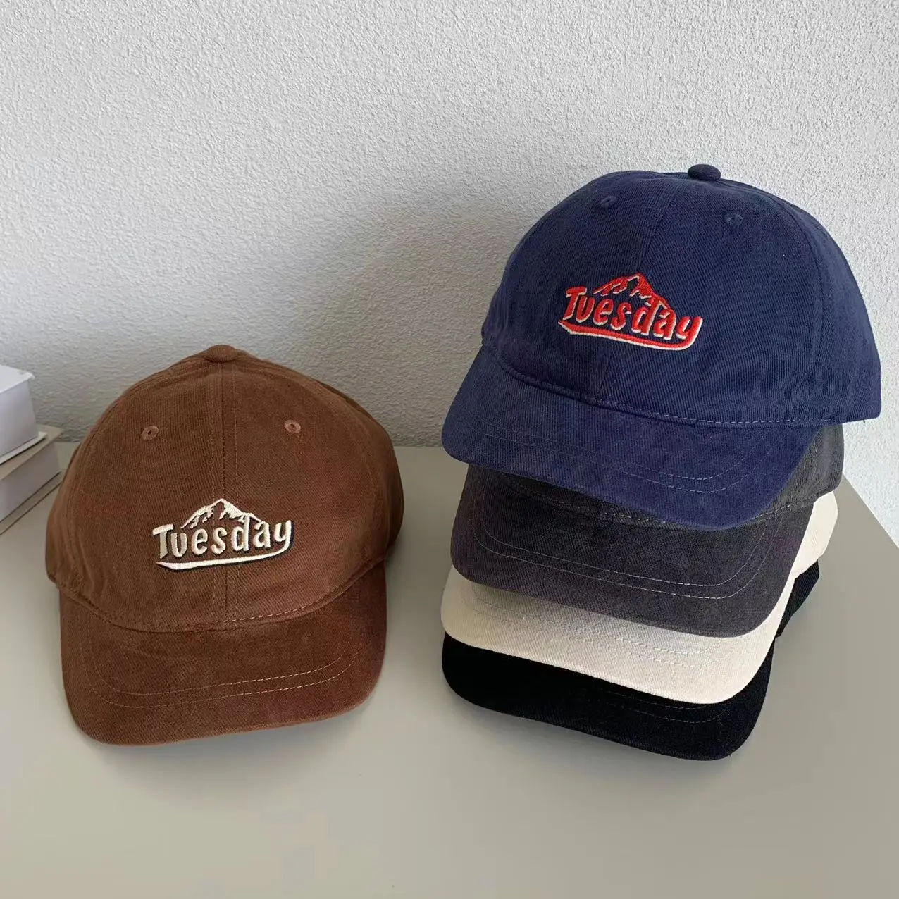 Men Navy Blue Embroidered Cap with "Tuesday" Design - Image 7