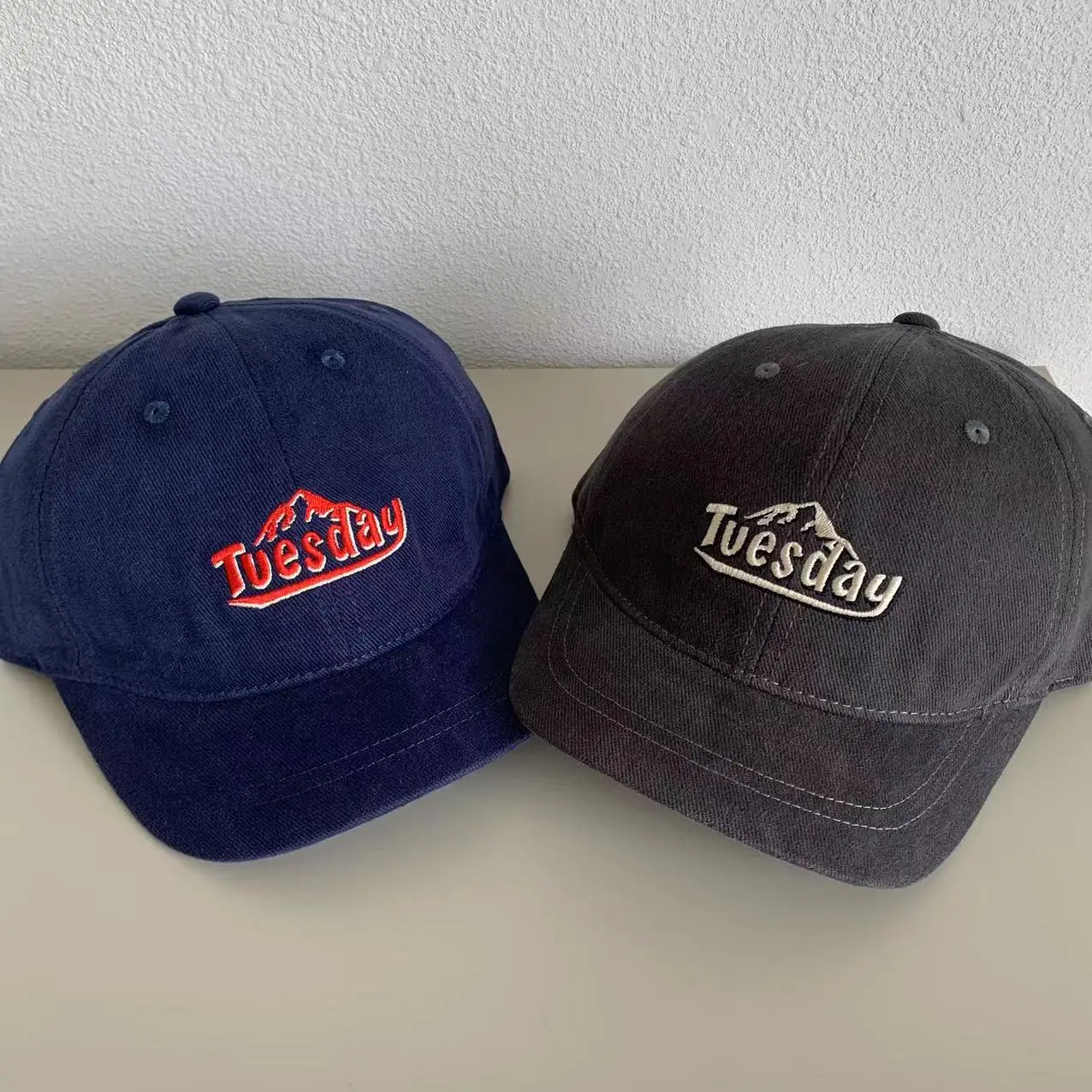 Men Navy Blue Embroidered Cap with "Tuesday" Design - Image 9