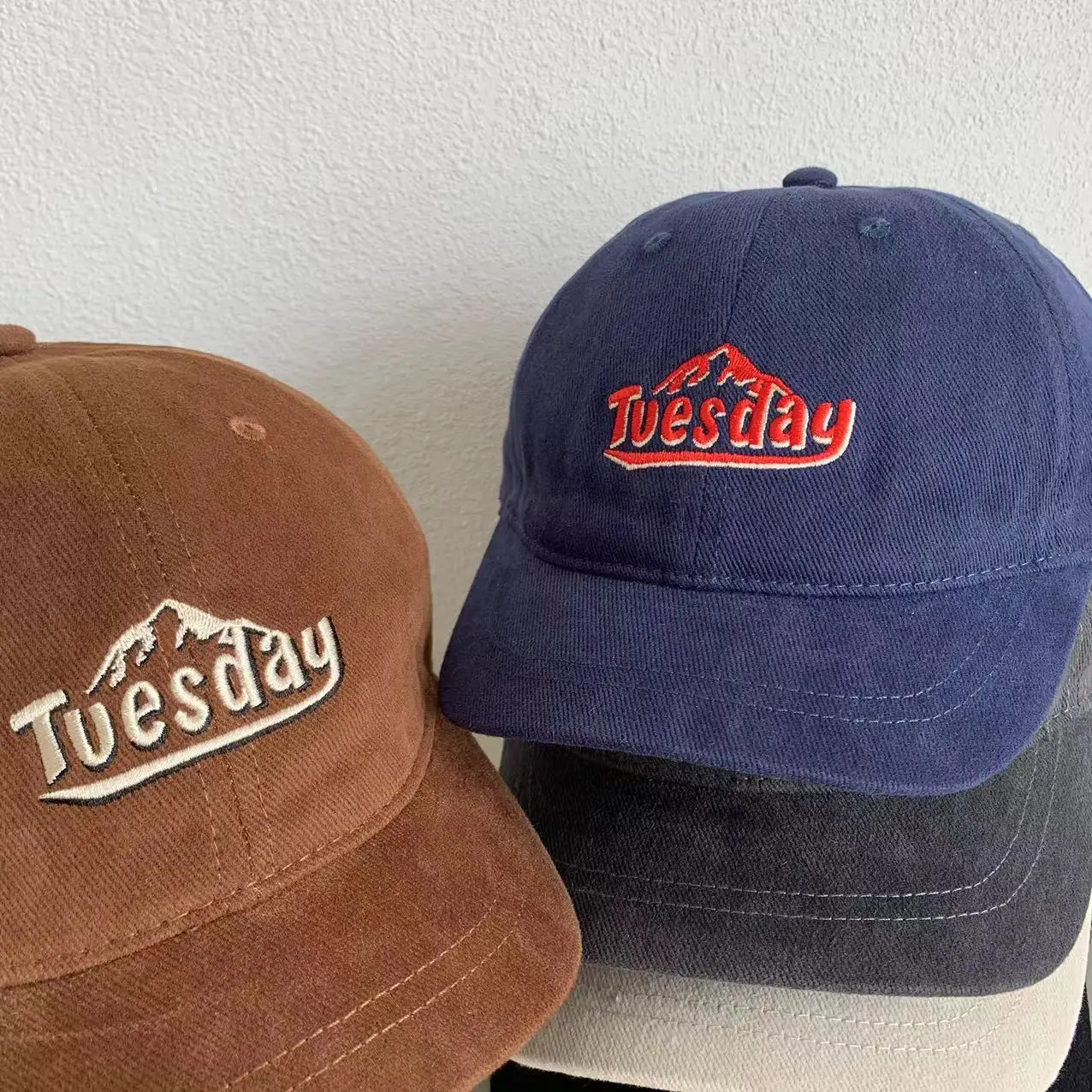 Men Navy Blue Embroidered Cap with "Tuesday" Design — feature 10