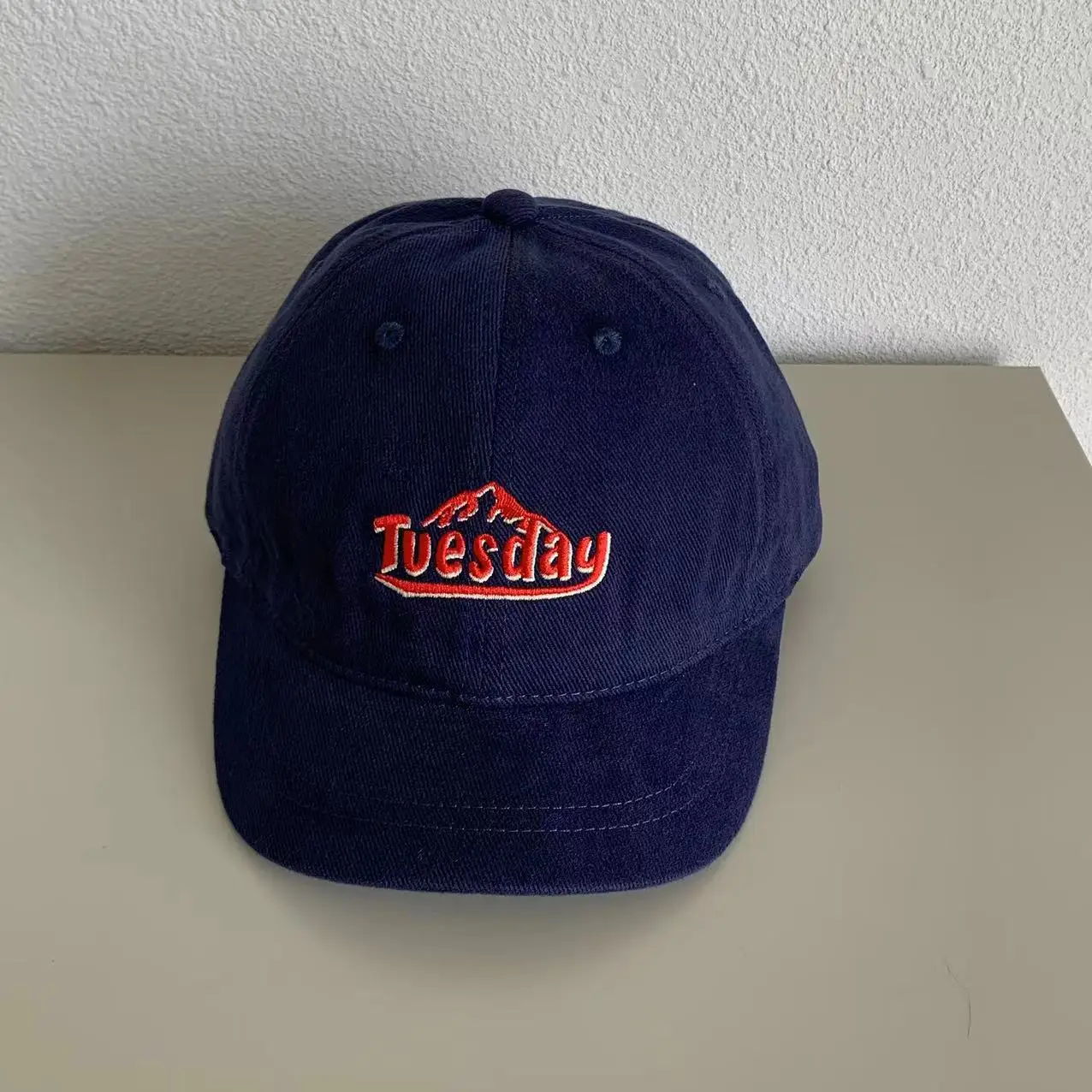 Men Navy Blue Embroidered Cap with "Tuesday" Design — feature 7