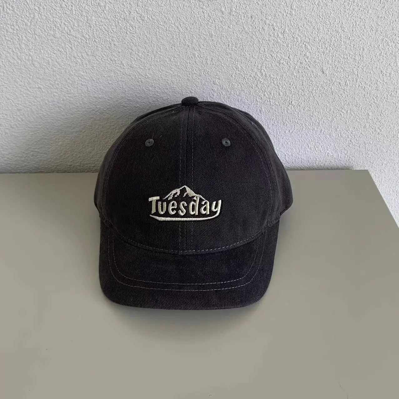 Men Navy Blue Embroidered Cap with "Tuesday" Design — feature 8