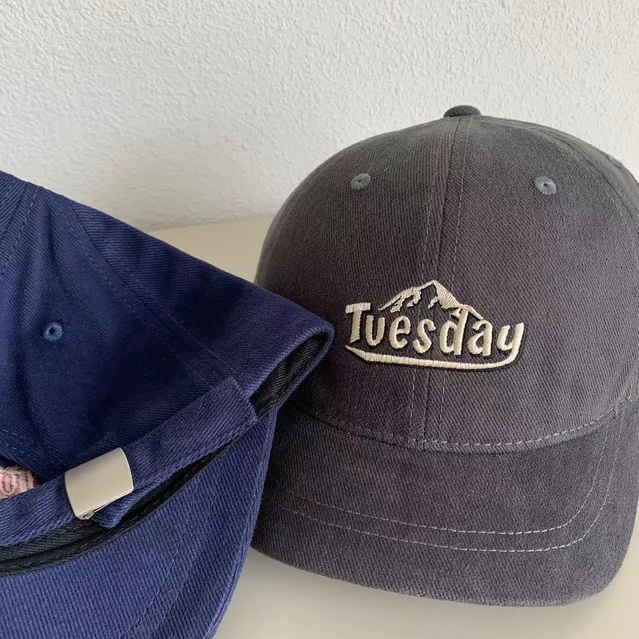 Men Navy Blue Embroidered Cap with "Tuesday" Design — feature 9