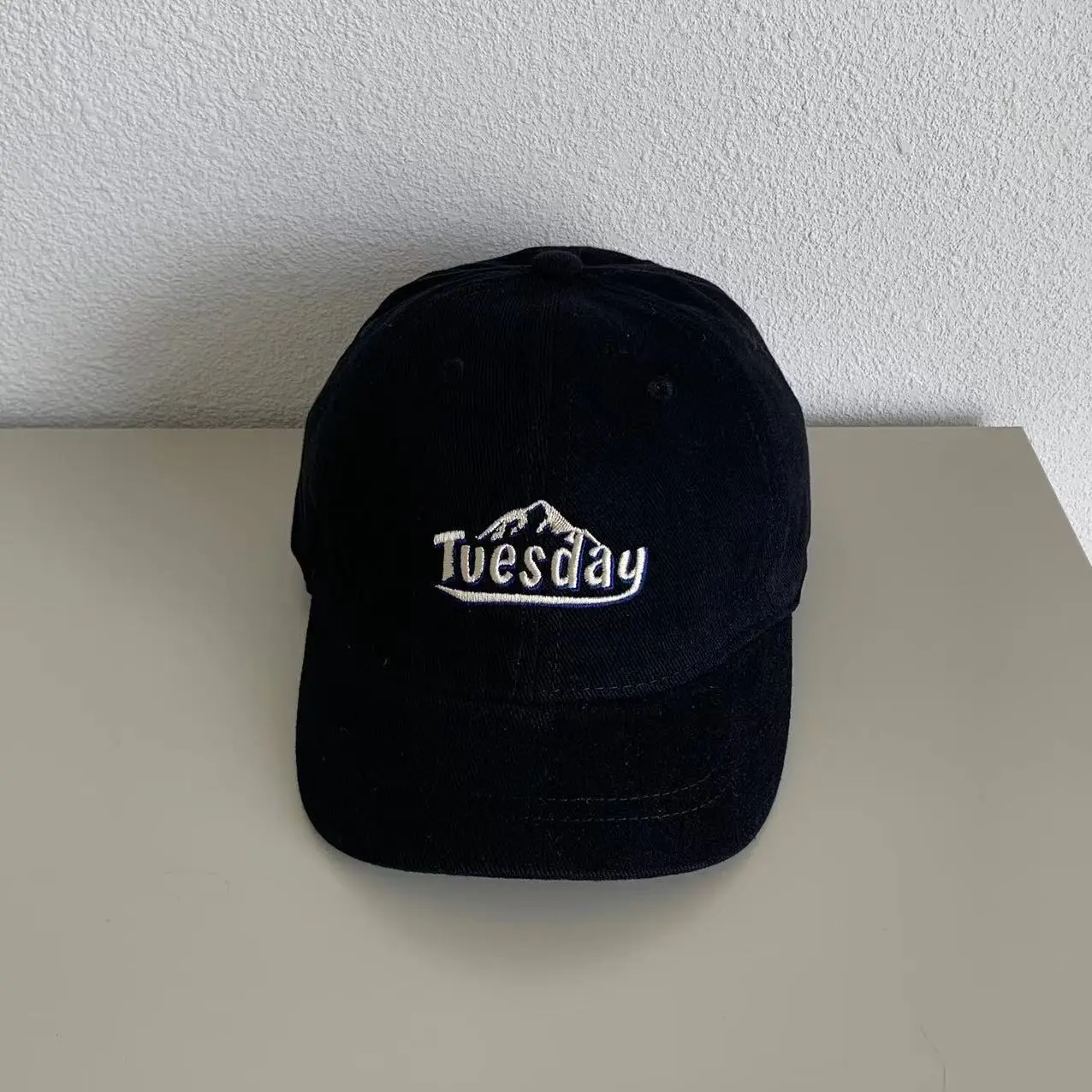 Men Navy Blue Embroidered Cap with "Tuesday" Design - Image 3