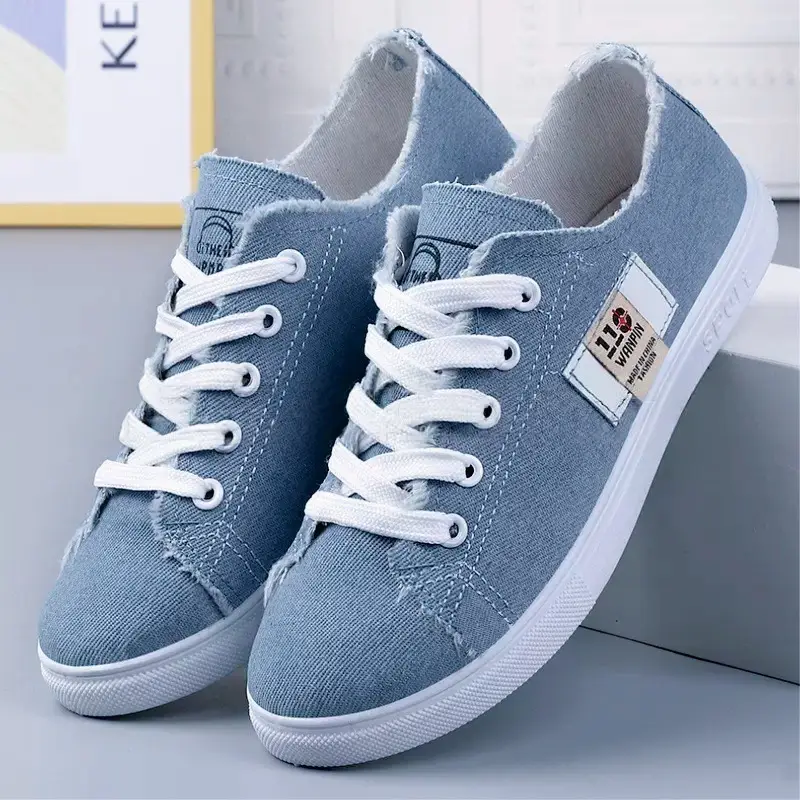 2025 New Spring Canvas Shoes for Female Students Korean Style Hong Kong Style Cloth Shoes White Shoes Sneakers Spring and Autumn Women's Shoes Wholesale — feature 2