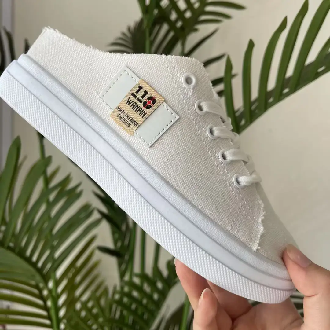 2025 New Spring Canvas Shoes for Female Students Korean Style Hong Kong Style Cloth Shoes White Shoes Sneakers Spring and Autumn Women's Shoes Wholesale - Image 4