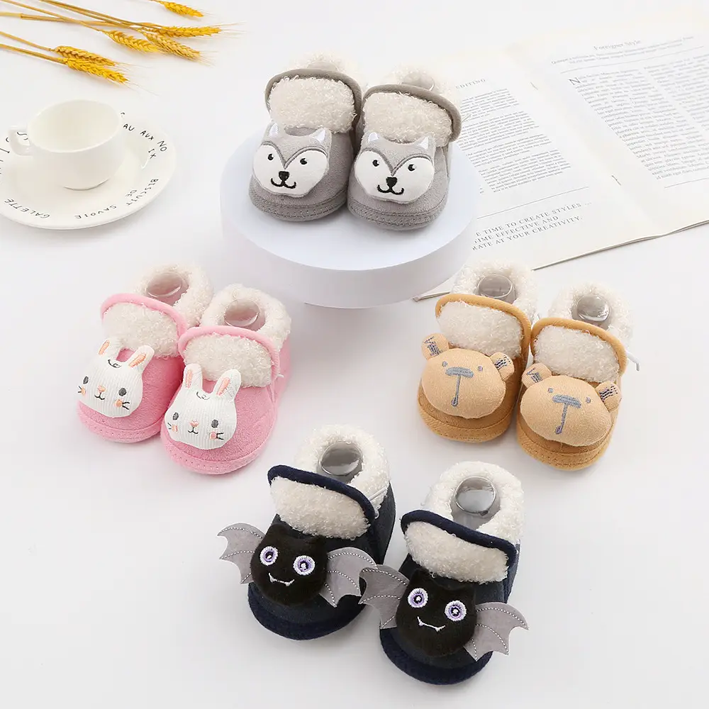 New cartoon cute baby shoes 3-5-7-9yue baby shoes cotton shoes soft bottom non-slip toddler shoes 0-1 years old newborn