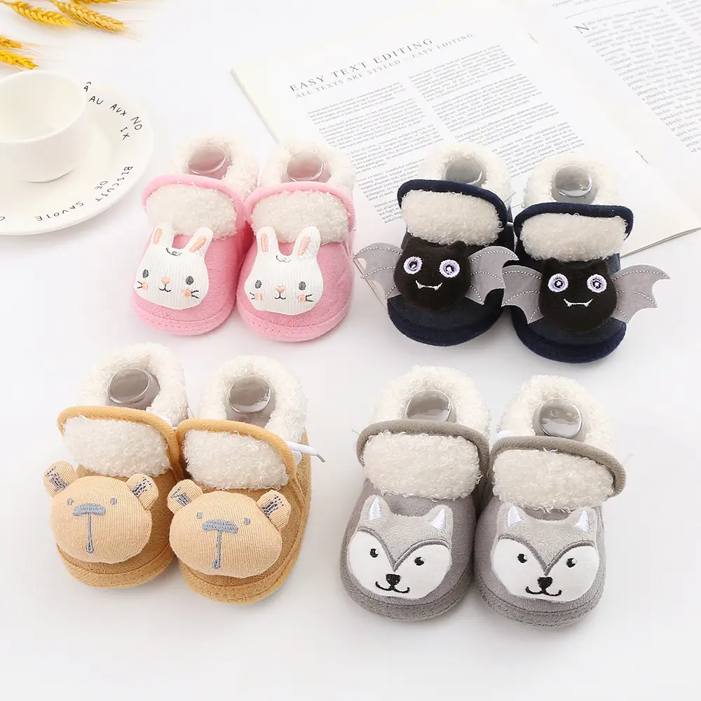 New cartoon cute baby shoes 3-5-7-9yue baby shoes cotton shoes soft bottom non-slip toddler shoes 0-1 years old newborn