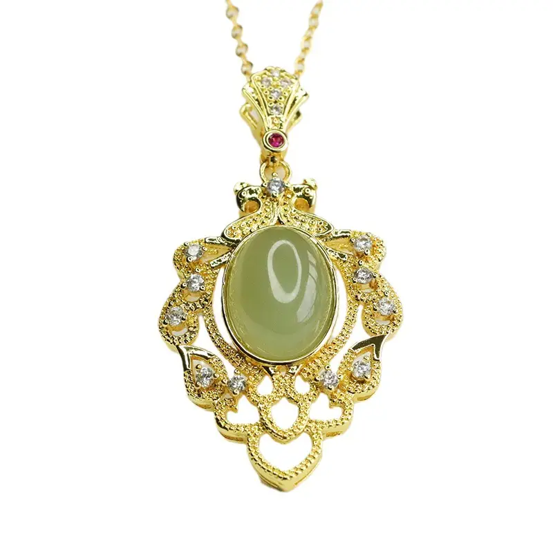 Aiyu Natural Hetian Jade Clear Water Pendant Necklace