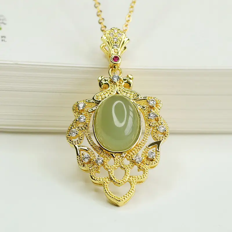 Aiyu Natural Hetian Jade Clear Water Pendant Necklace — feature 1