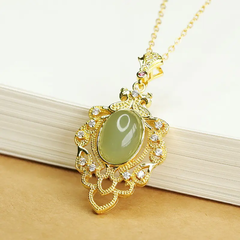Aiyu Natural Hetian Jade Clear Water Pendant Necklace — feature 13