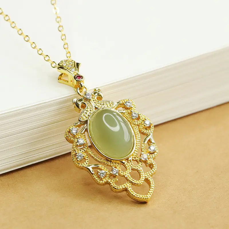 Aiyu Natural Hetian Jade Clear Water Pendant Necklace — feature 14