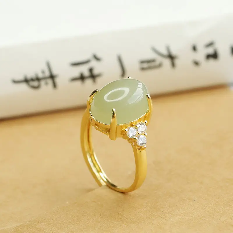 Aiyu Jade Claw Setting Ring for Women Clear Water - Image 2