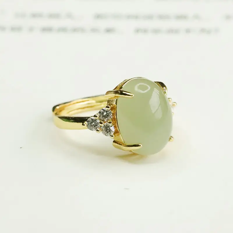 Aiyu Jade Claw Setting Ring for Women Clear Water - Image 3