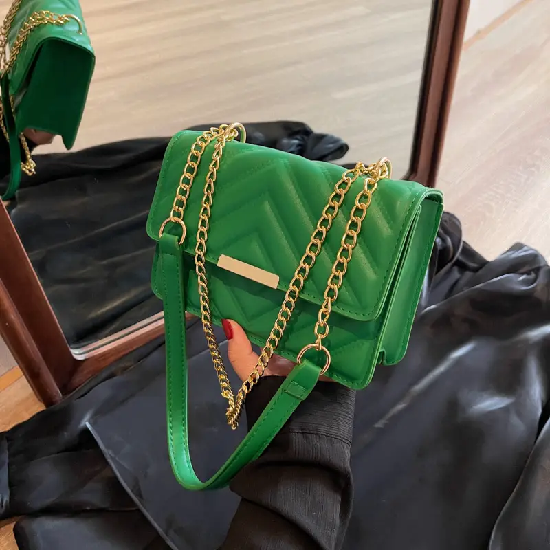 Black Quilted Chain Shoulder Bag for Women 2023 - Image 7