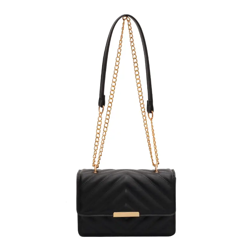 Black Quilted Chain Shoulder Bag for Women 2023 - Image 10