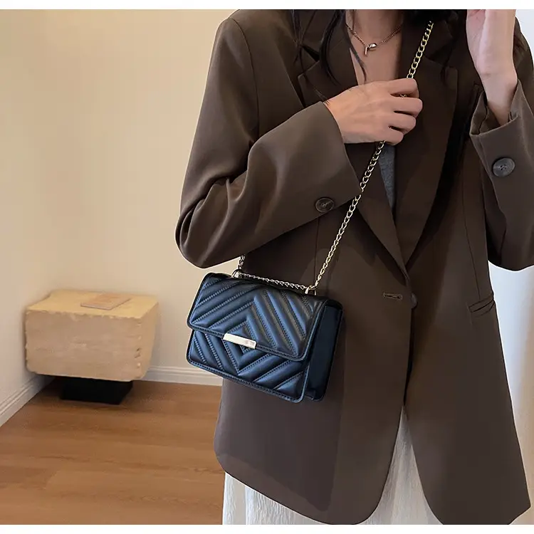 Black Quilted Chain Shoulder Bag for Women 2023 — feature 19