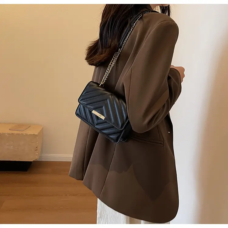 Black Quilted Chain Shoulder Bag for Women 2023 — feature 21