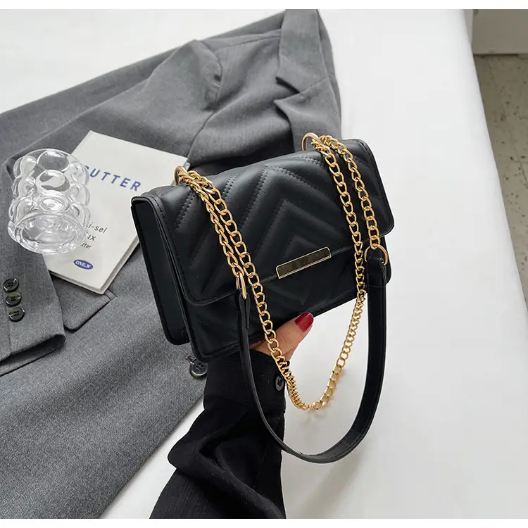 Black Quilted Chain Shoulder Bag for Women 2023 — feature 25