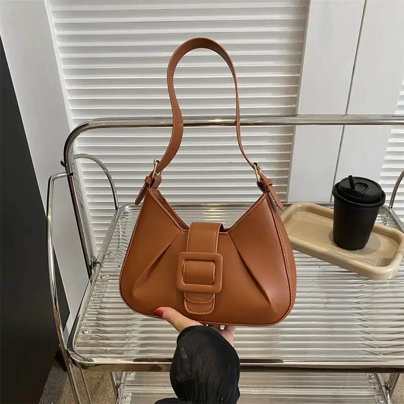Women Textured Shoulder Bag Brown 2023 - Image 8
