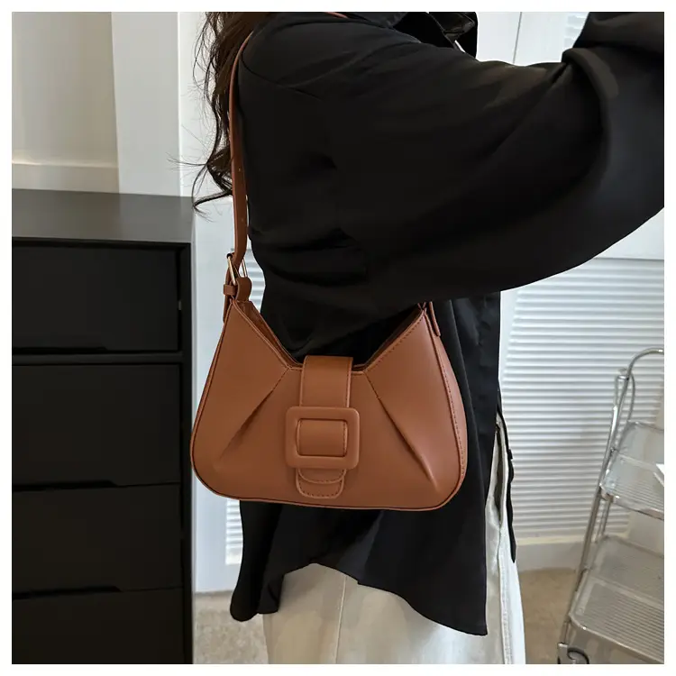 Women Textured Shoulder Bag Brown 2023 — feature 17