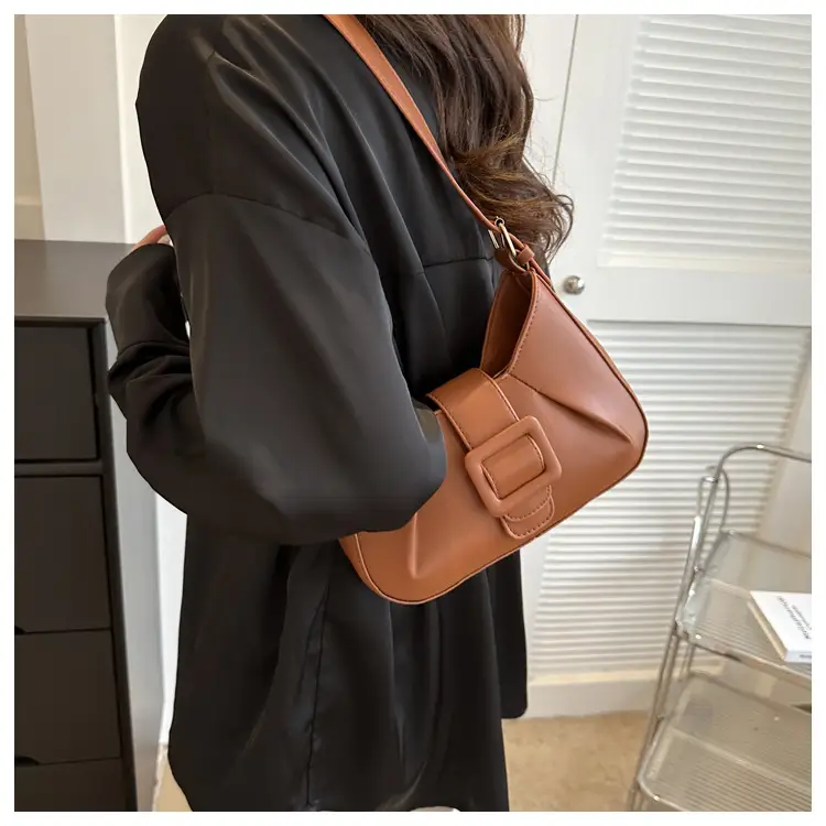 Women Textured Shoulder Bag Brown 2023 — feature 19