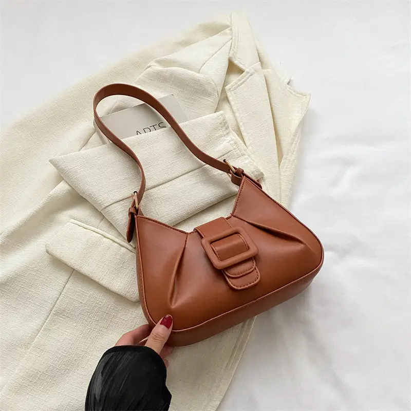 Women Textured Shoulder Bag Brown 2023 - Image 4