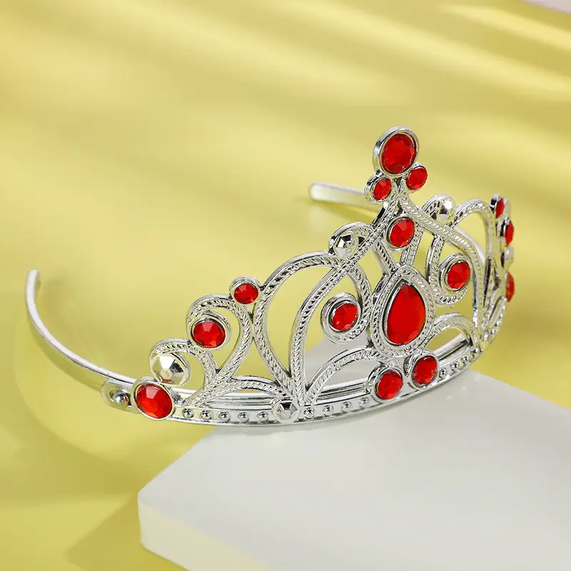 Elsa Princess Crown with Red Diamonds for Girls - Image 3