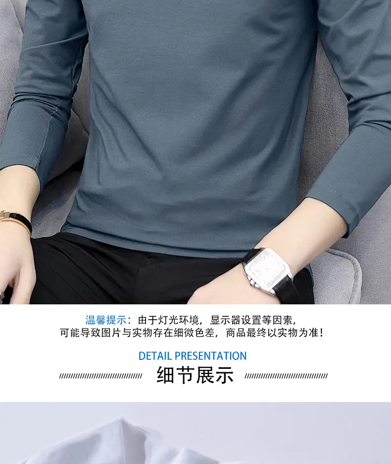 Men White Cotton Turtleneck Long Sleeve All Season — feature 23