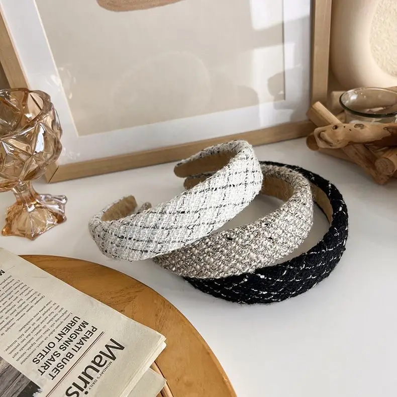 Korean Style Quilted Woolen Headband with Wide Bristle — feature 6