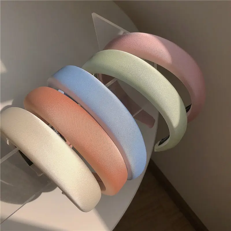 Satin Face Wash Headband Black High End Luxury Sponge Hair Accessory - Image 89