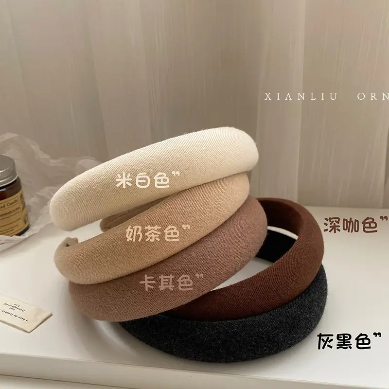 Satin Face Wash Headband Black High End Luxury Sponge Hair Accessory - Image 90