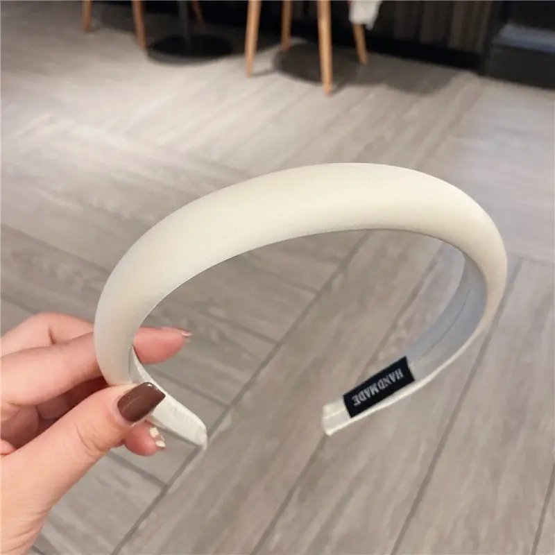 Satin Face Wash Headband Black High End Luxury Sponge Hair Accessory - Image 26