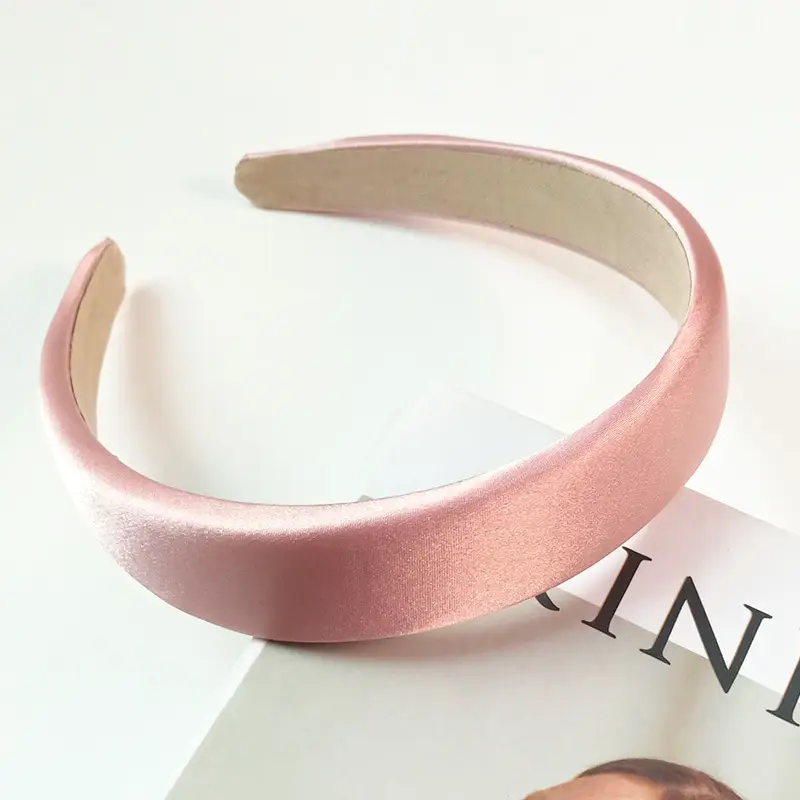 Satin Face Wash Headband Black High End Luxury Sponge Hair Accessory - Image 3