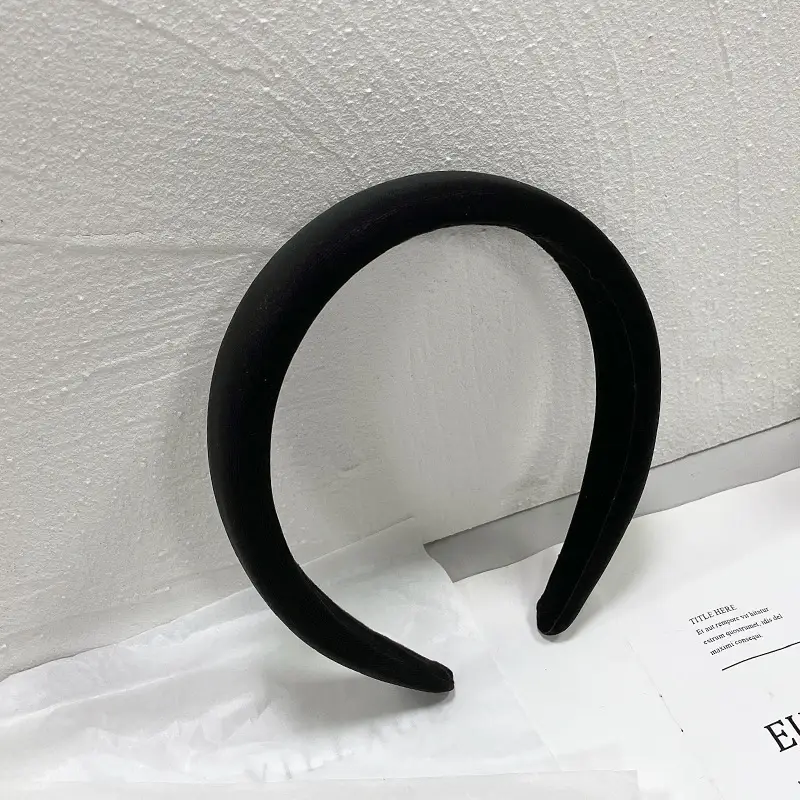Satin Face Wash Headband Black High End Luxury Sponge Hair Accessory - Image 39
