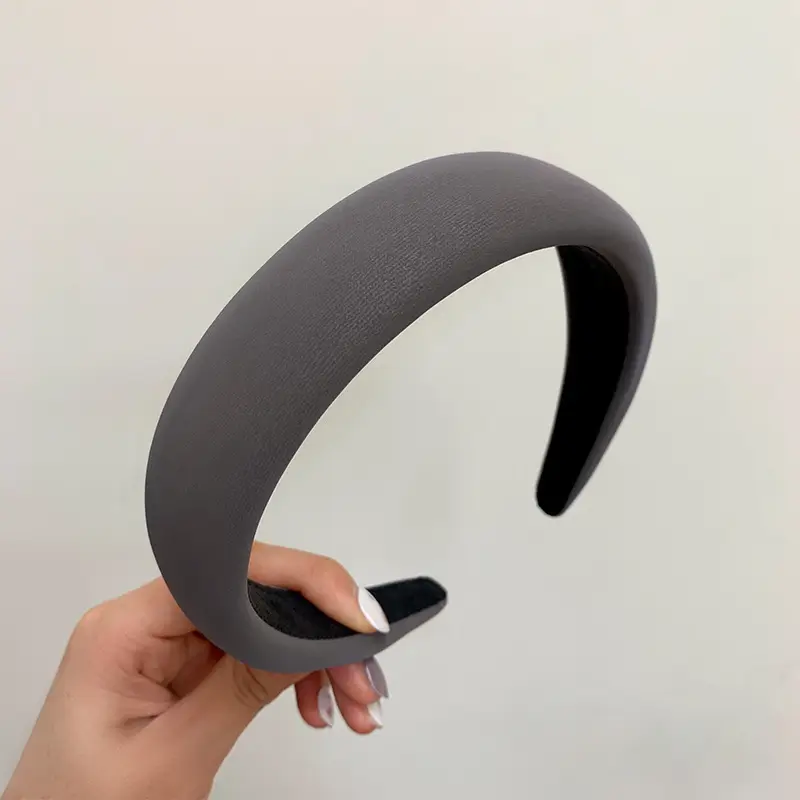 Satin Face Wash Headband Black High End Luxury Sponge Hair Accessory - Image 40