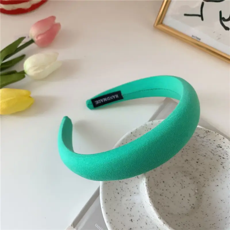 Satin Face Wash Headband Black High End Luxury Sponge Hair Accessory - Image 50