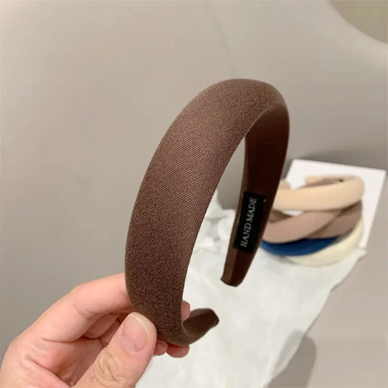 Satin Face Wash Headband Black High End Luxury Sponge Hair Accessory - Image 56
