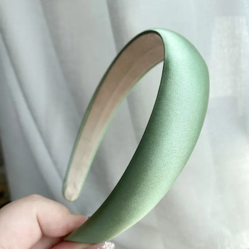 Satin Face Wash Headband Black High End Luxury Sponge Hair Accessory - Image 6