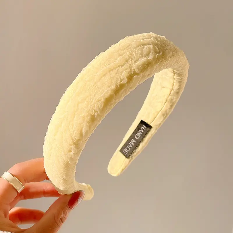 Satin Face Wash Headband Black High End Luxury Sponge Hair Accessory - Image 59