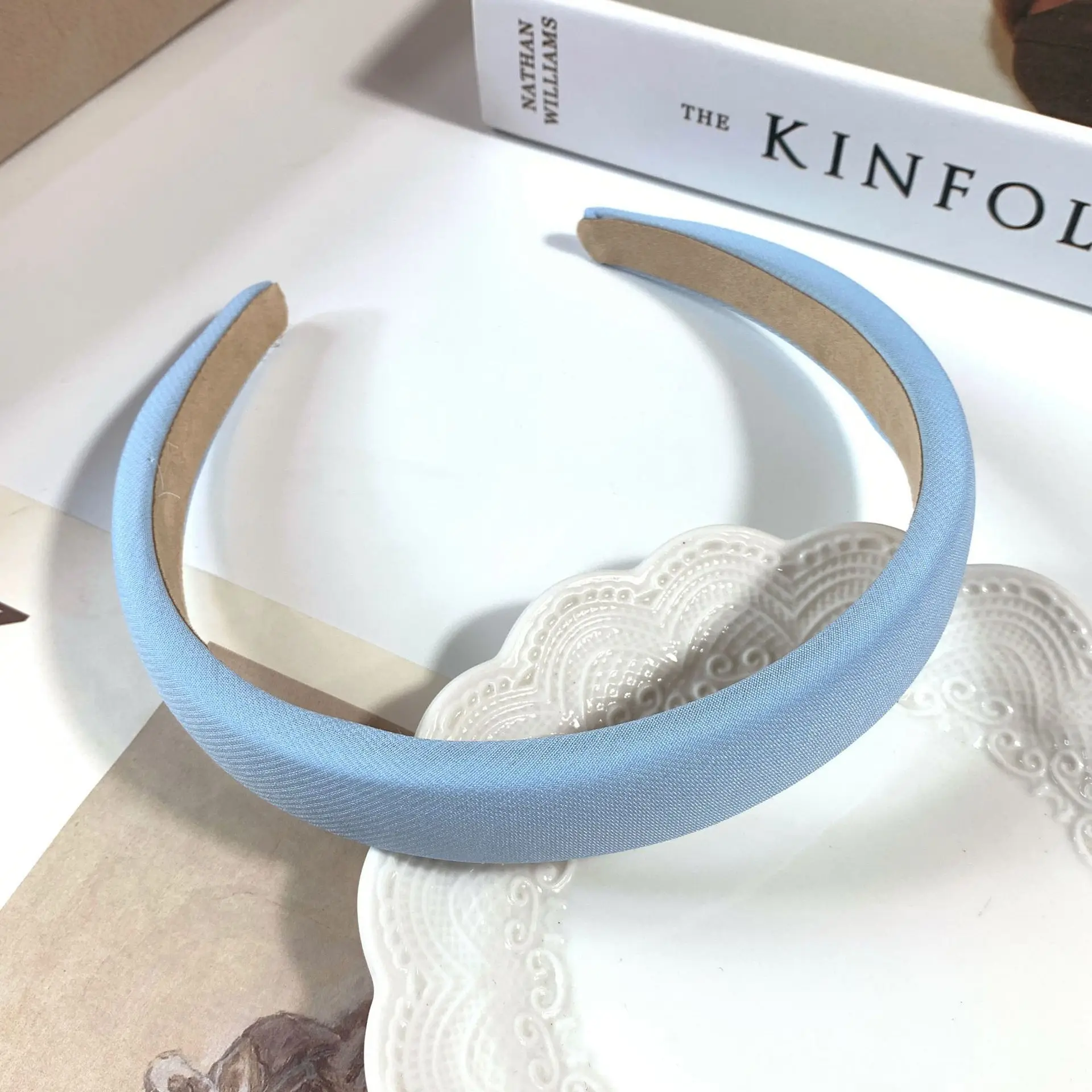 Satin Face Wash Headband Black High End Luxury Sponge Hair Accessory - Image 79