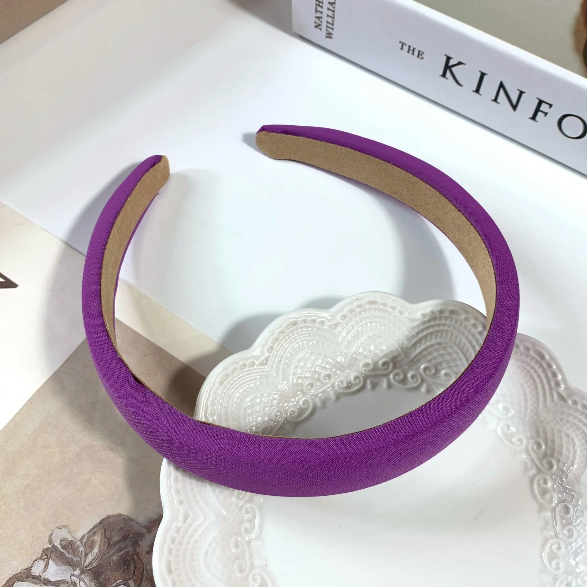 Satin Face Wash Headband Black High End Luxury Sponge Hair Accessory - Image 80