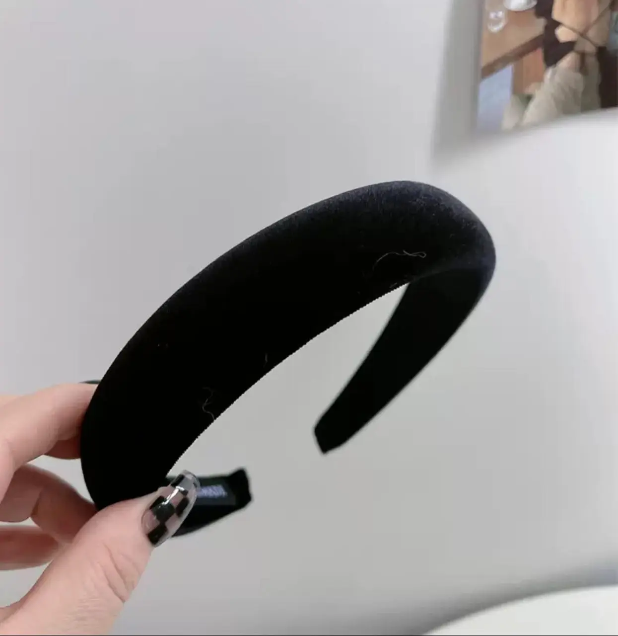 Satin Face Wash Headband Black High End Luxury Sponge Hair Accessory - Image 86