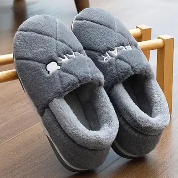 White Cartoon Bear Fur Slippers for Men Winter — feature 7